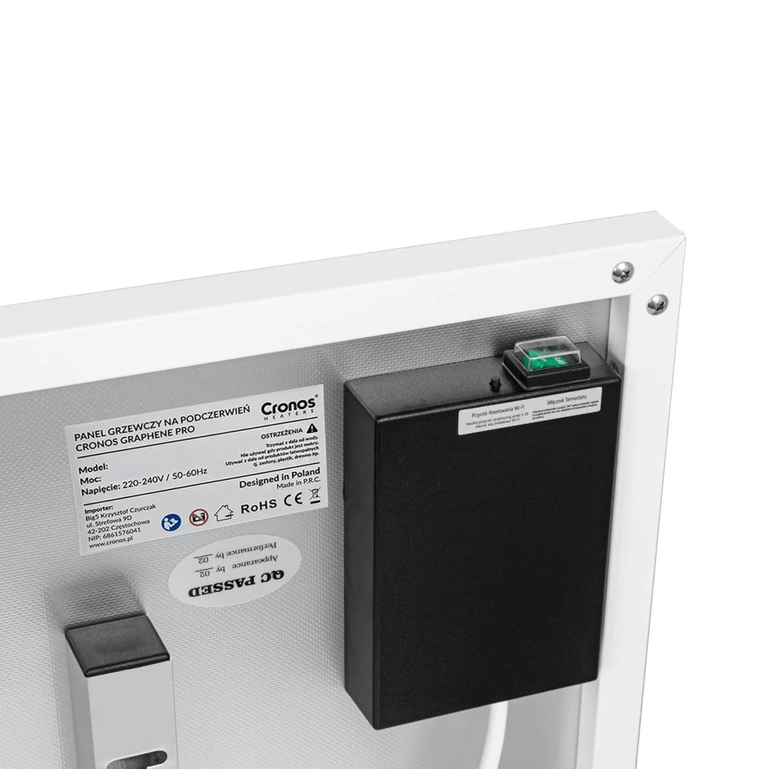 Инфрачервен нагревател Cronos, 700 W, дистанционно управление, матова повърхност, ултратънък, икономично отопление, Graphene PRO CGP-700TWP