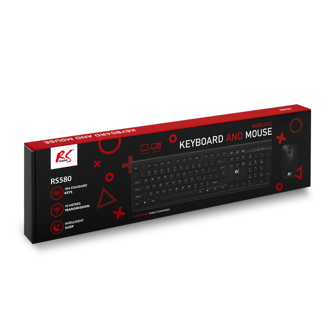 COMBO NanoRS безжична клавиатура + мишка, RS580 + 2x Varta Industrial AAA алкални батерии