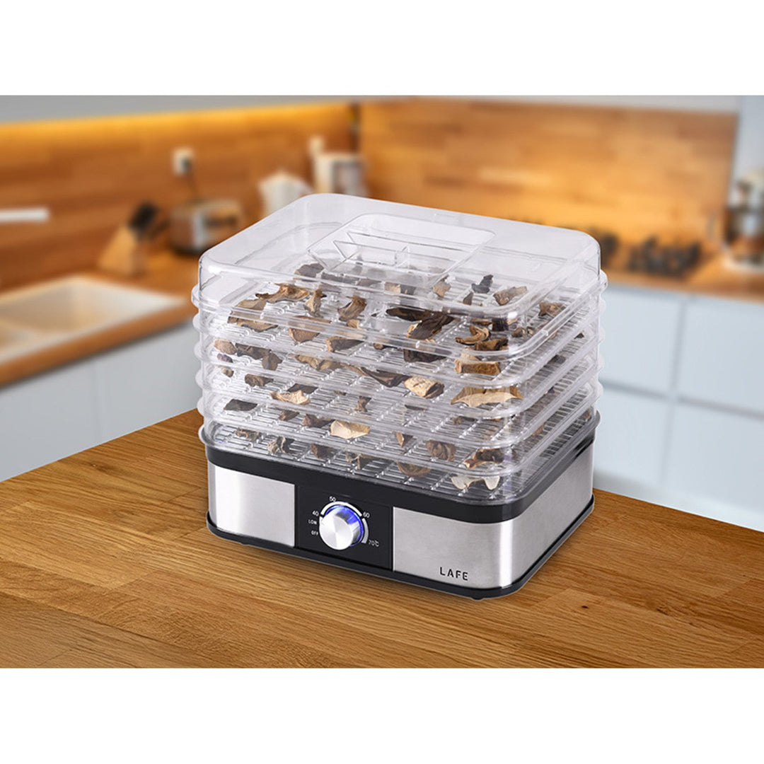 Сушилня Lafe, за гъби, плодове, зеленчуци, 250 W, 5 сита, регулиране на температурата, NutriDry