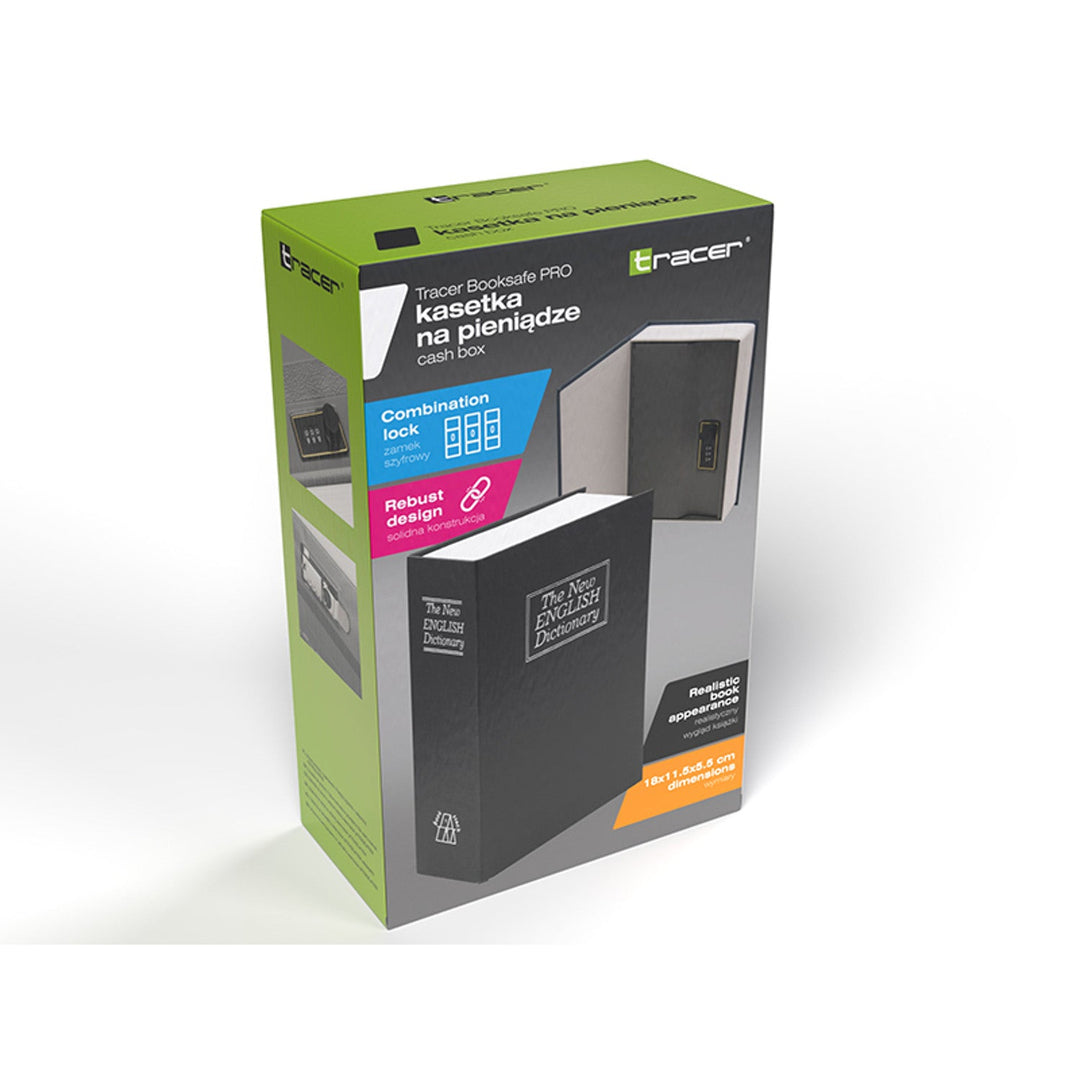 Касичка Tracer, имитираща книга, комбинационен ключалка, BookSafe Pro