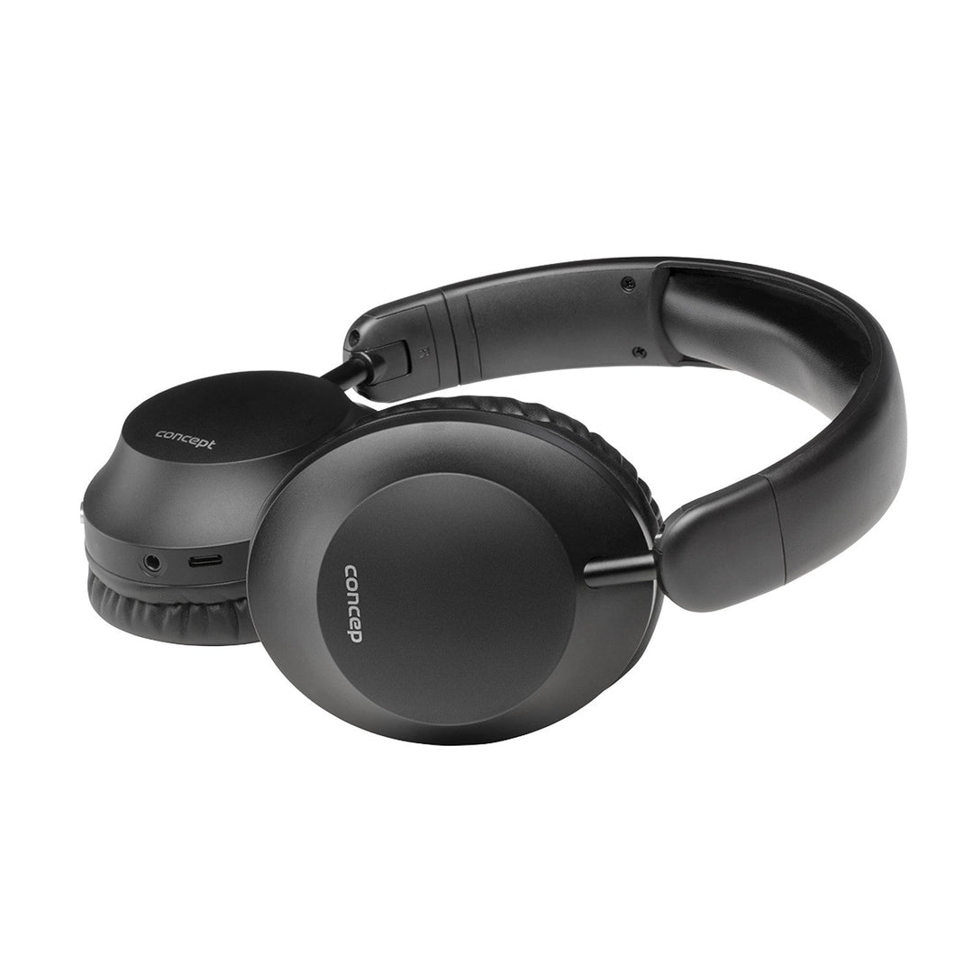 Concept SoundJoy безжични слушалки, до 45 часа време за възпроизвеждане, Bluetooth 6.0, бързо зареждане, активно шумопотискане до 18dB, черни, HS4080