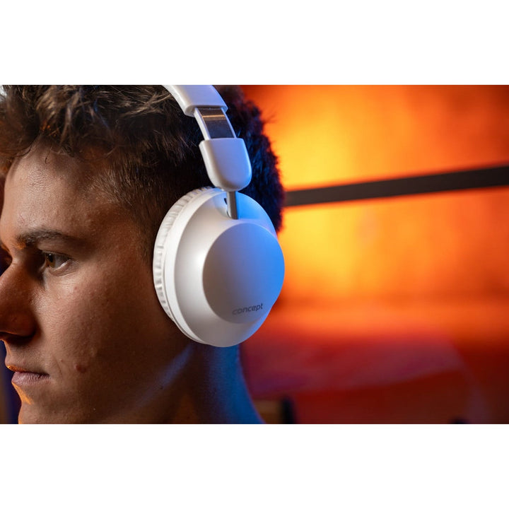 Concept SoundJoy безжични слушалки, до 45 часа време за възпроизвеждане, Bluetooth 6.0, бързо зареждане, активно шумопотискане до 18dB, бели, HS4081