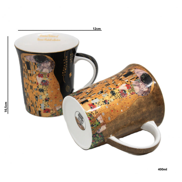 Чаши Gustav Klimt Kiss в черно и розово, 400 мл, Queen Isabel
