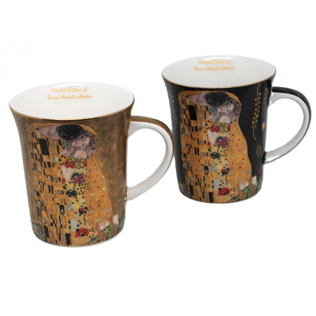 Чаши Gustav Klimt Kiss в черно и розово, 400 мл, Queen Isabel