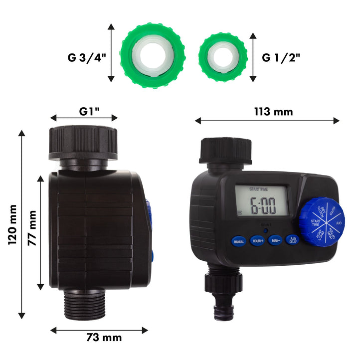 Електронен контролер за напояване GreenBlue, програмист, 2x1,5V AA захранване, GB390 + 2x Varta Industrial AA алкални батерии