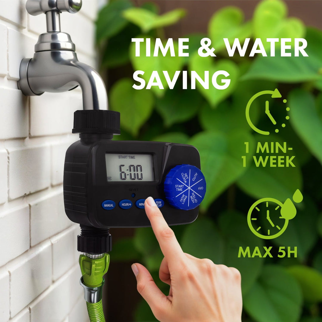 Електронен контролер за напояване GreenBlue, програмист, 2x1,5V AA захранване, GB390 + 2x Varta Industrial AA алкални батерии