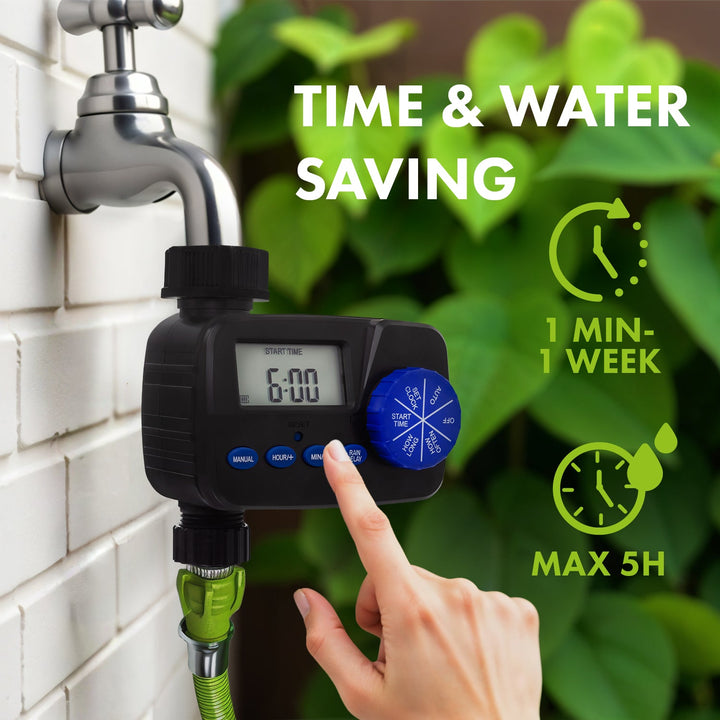 Електронен контролер за напояване GreenBlue, програмист, 2x1,5V AA захранване, GB390 + 2x Varta Industrial AA алкални батерии