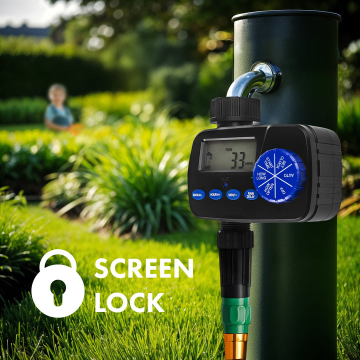 Електронен контролер за напояване GreenBlue, програмист, 2x1,5V AA захранване, GB390 + 2x Varta Industrial AA алкални батерии
