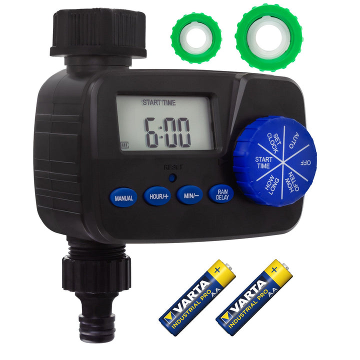 Електронен контролер за напояване GreenBlue, програмист, 2x1,5V AA захранване, GB390 + 2x Varta Industrial AA алкални батерии