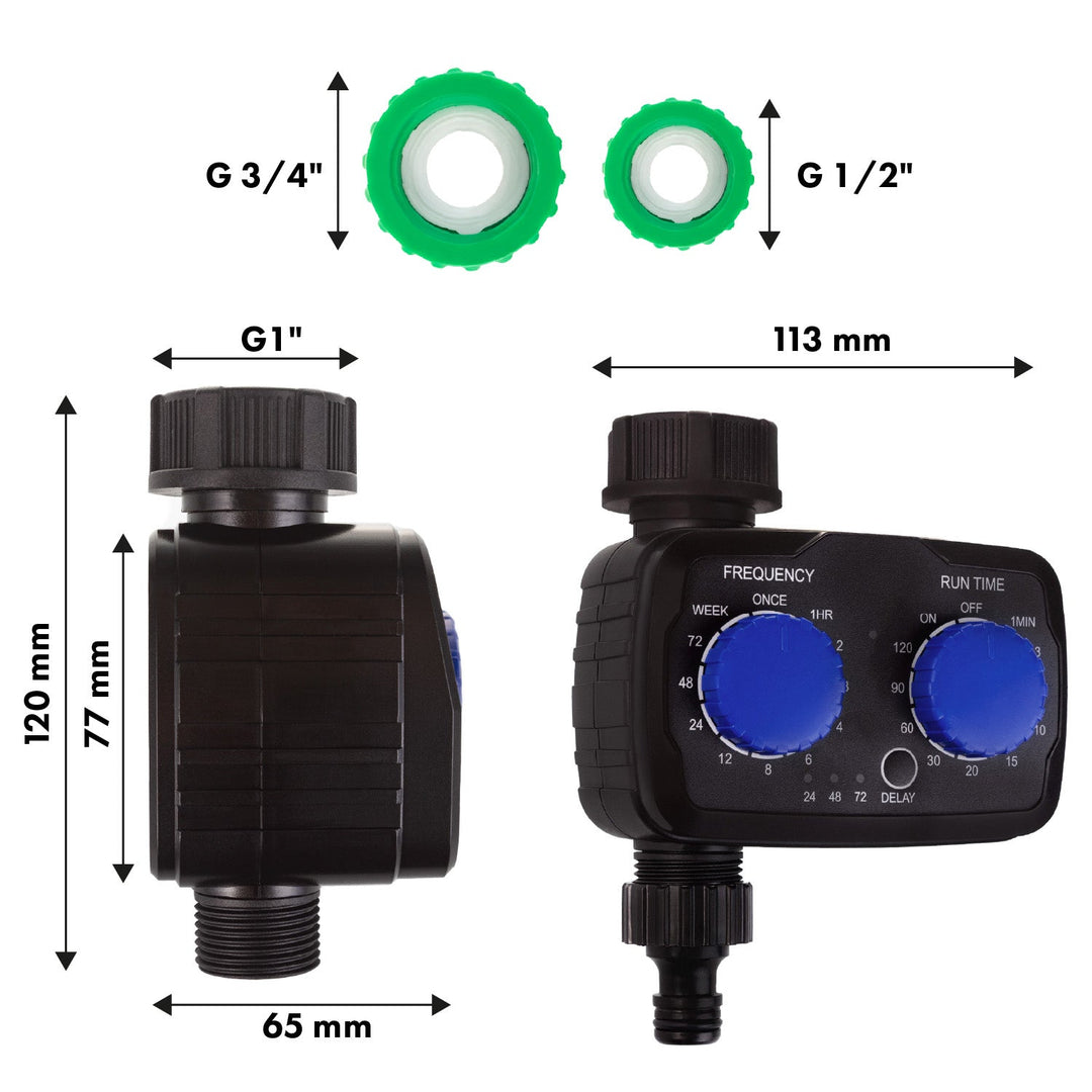 GreenBlue електронен контролер за напояване, програмист, захранване 2x 1,5V AA, GB391 + 2x AA Varta Industrial алкални батерии
