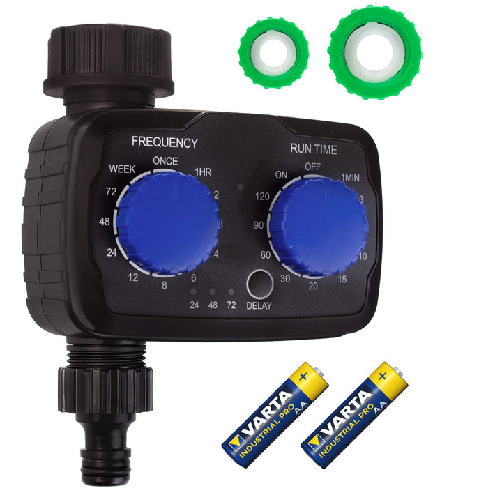 GreenBlue електронен контролер за напояване, програмист, захранване 2x 1,5V AA, GB391 + 2x AA Varta Industrial алкални батерии