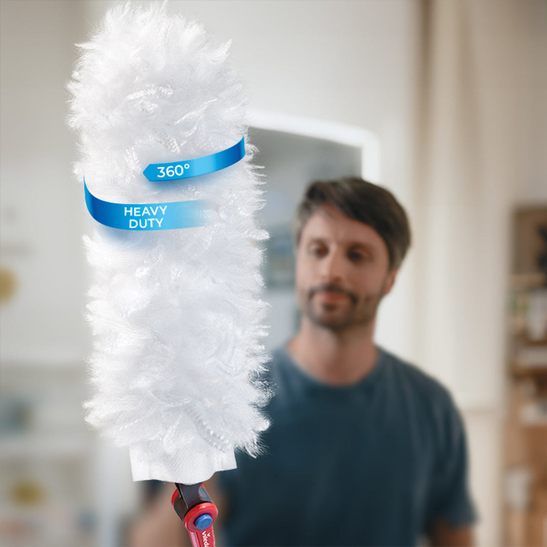 Vileda Flex&Catch прахосмукачка, с къса дръжка, 2 резервни части, противоплъзгаща защита, гъвкава глава, 179432
