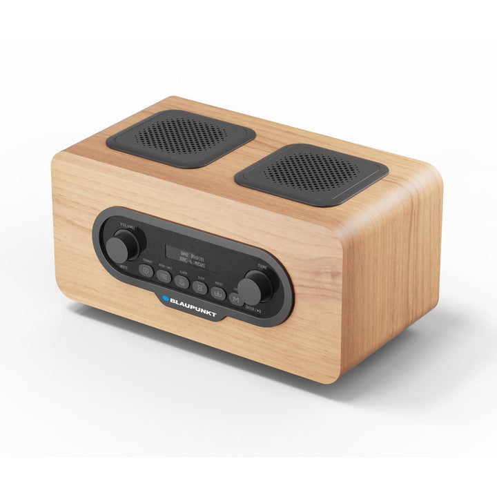 Преносимо радио Blaupunkt, цифрово радио DAB+ и FM тунер, Bluetooth, изход за слушалки, USB и microSD плейър, LCD дисплей, часовник и аларма, захранва се от USB-C акумулаторна батерия, DR10CR