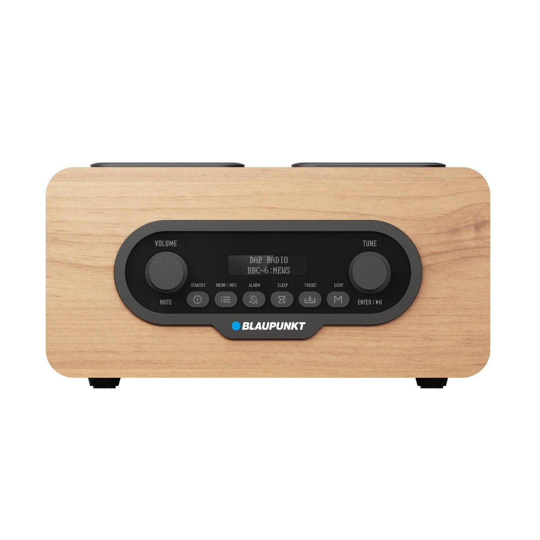 Преносимо радио Blaupunkt, цифрово радио DAB+ и FM тунер, Bluetooth, изход за слушалки, USB и microSD плейър, LCD дисплей, часовник и аларма, захранва се от USB-C акумулаторна батерия, DR10CR