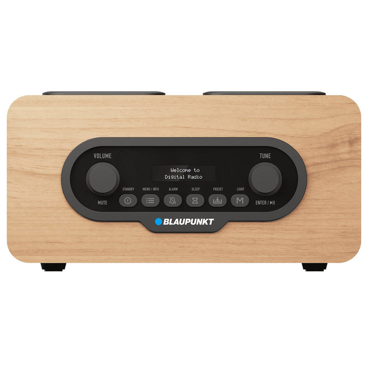 Преносимо радио Blaupunkt, цифрово радио DAB+ и FM тунер, Bluetooth, изход за слушалки, USB и microSD плейър, LCD дисплей, часовник и аларма, захранва се от USB-C акумулаторна батерия, DR10CR