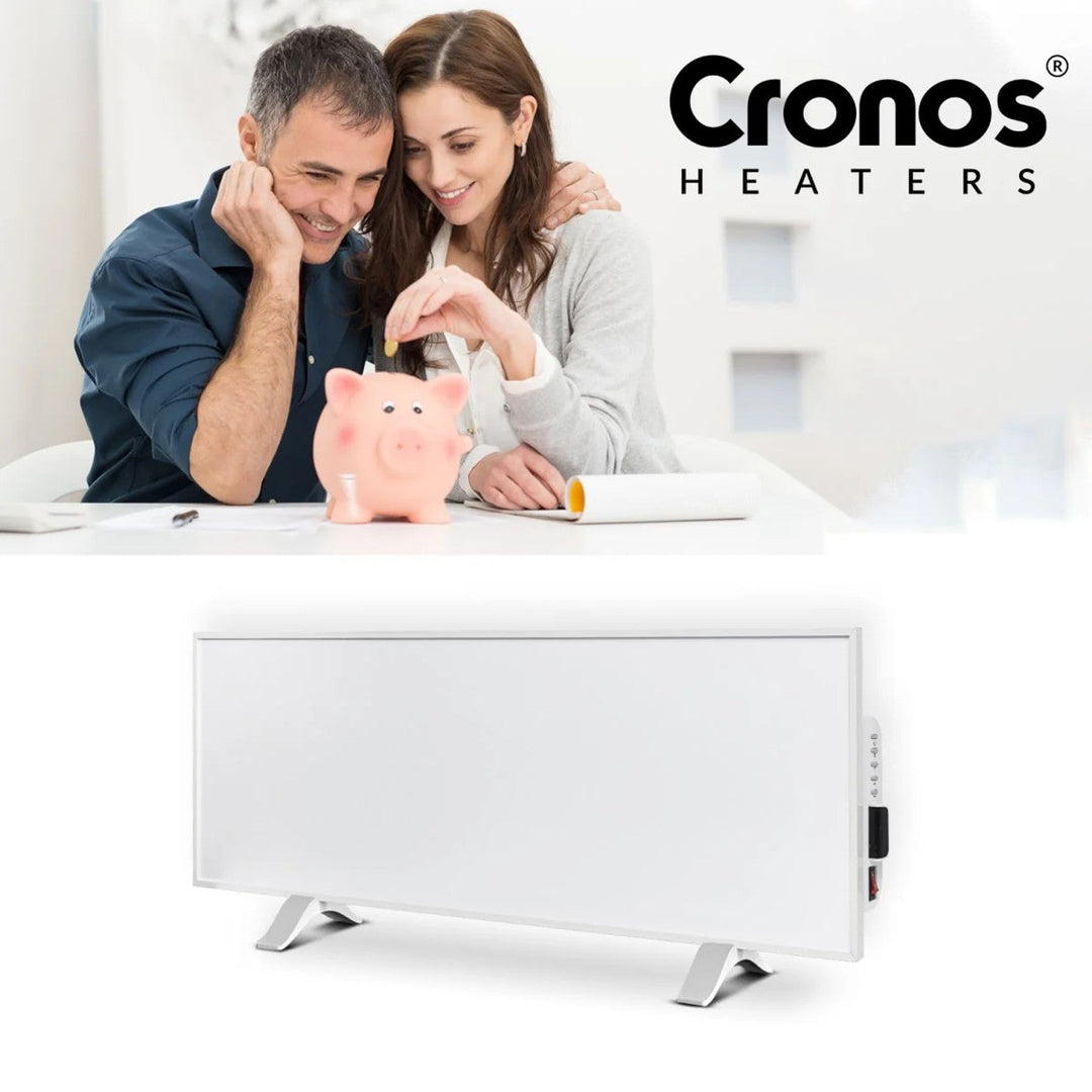 Инфрачервен нагревател Cronos, 330 W, бял, подходящ за хора с алергии, ултратънък, матова повърхност, отоплява площ до 12 m², Synthelith PRO CRP-330TWP White