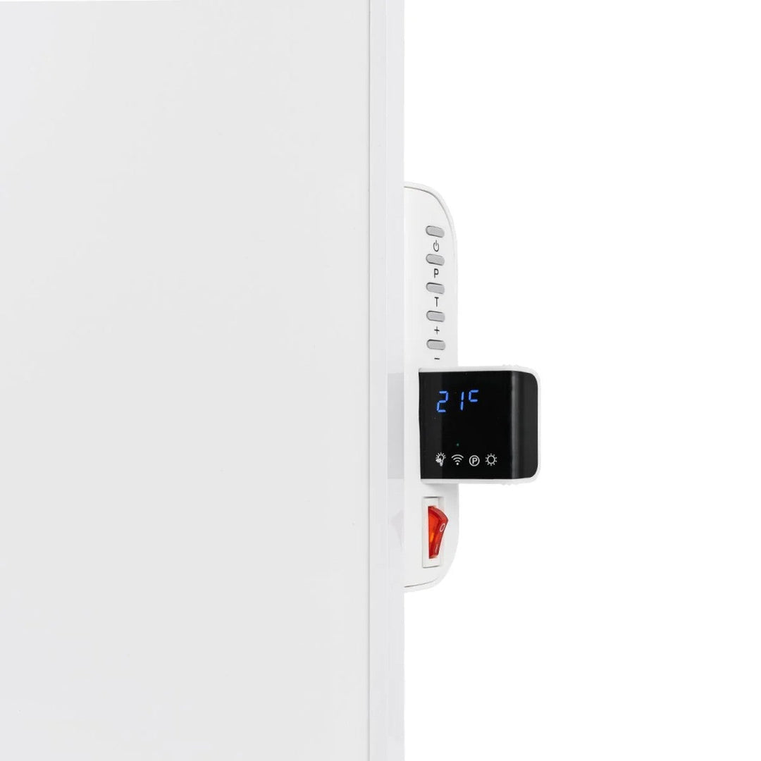 Инфрачервен нагревател Cronos, 300 W, бял, подходящ за хора с алергии, ултратънък, матова повърхност, отоплява площ до 9 м², Synthelith PRO CRP-300TWP White
