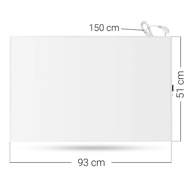 Инфрачервен нагревател Cronos, 500 W, бял, подходящ за хора с алергии, ултратънък, матова повърхност, отоплява площ до 14 м2, Synthelith PRO CRP-500TWP White