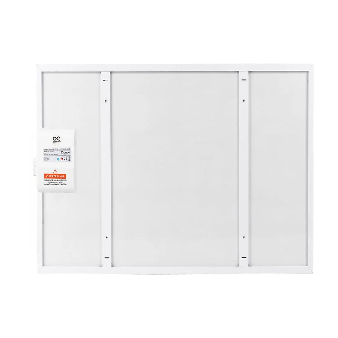 Инфрачервен нагревател Cronos, 500 W, бял, подходящ за хора с алергии, ултратънък, матова повърхност, отоплява площ до 14 м2, Synthelith PRO CRP-500TWP White