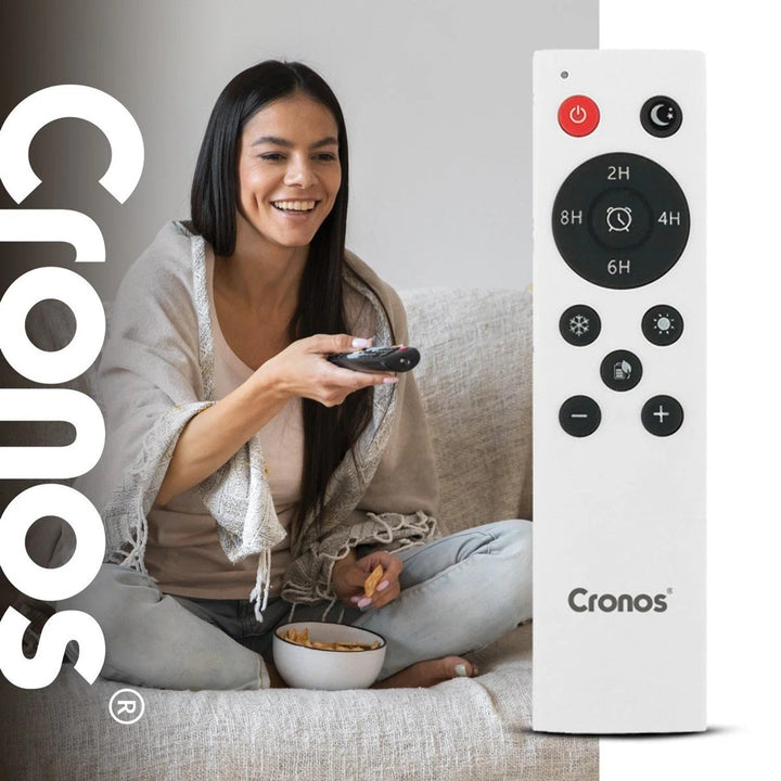 Вентилаторна завеса Cronos, мощност 1500 W, ниска консумация на енергия, широк ъгъл на въздушния поток, дистанционно управление, HFH-201