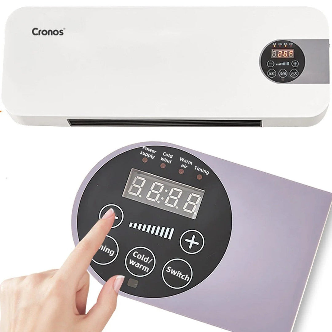 Вентилаторна завеса Cronos, мощност 1500 W, ниска консумация на енергия, широк ъгъл на въздушния поток, дистанционно управление, HFH-201