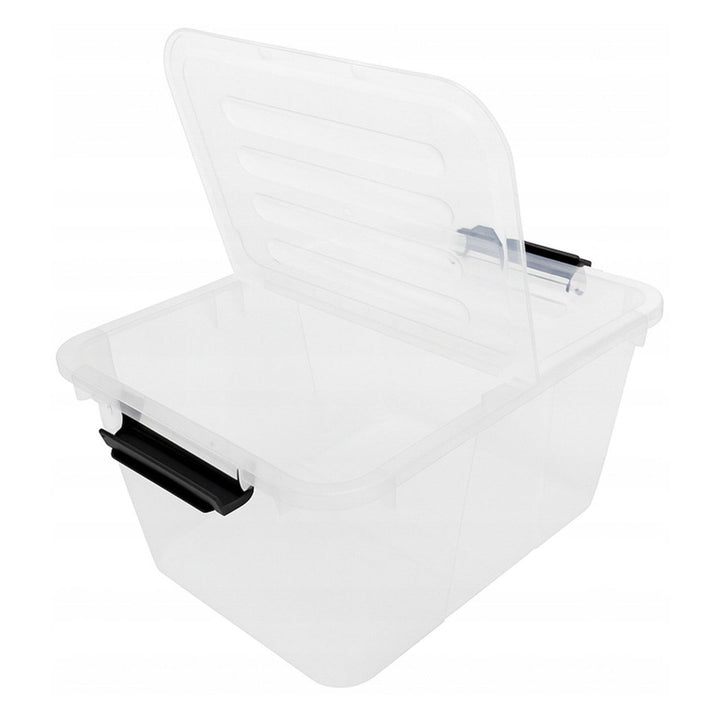 Plast Team Home Box Flex 15L контейнер с двойна капак, сгъваем капак, предпазни клипсове, прозрачен, 23010800