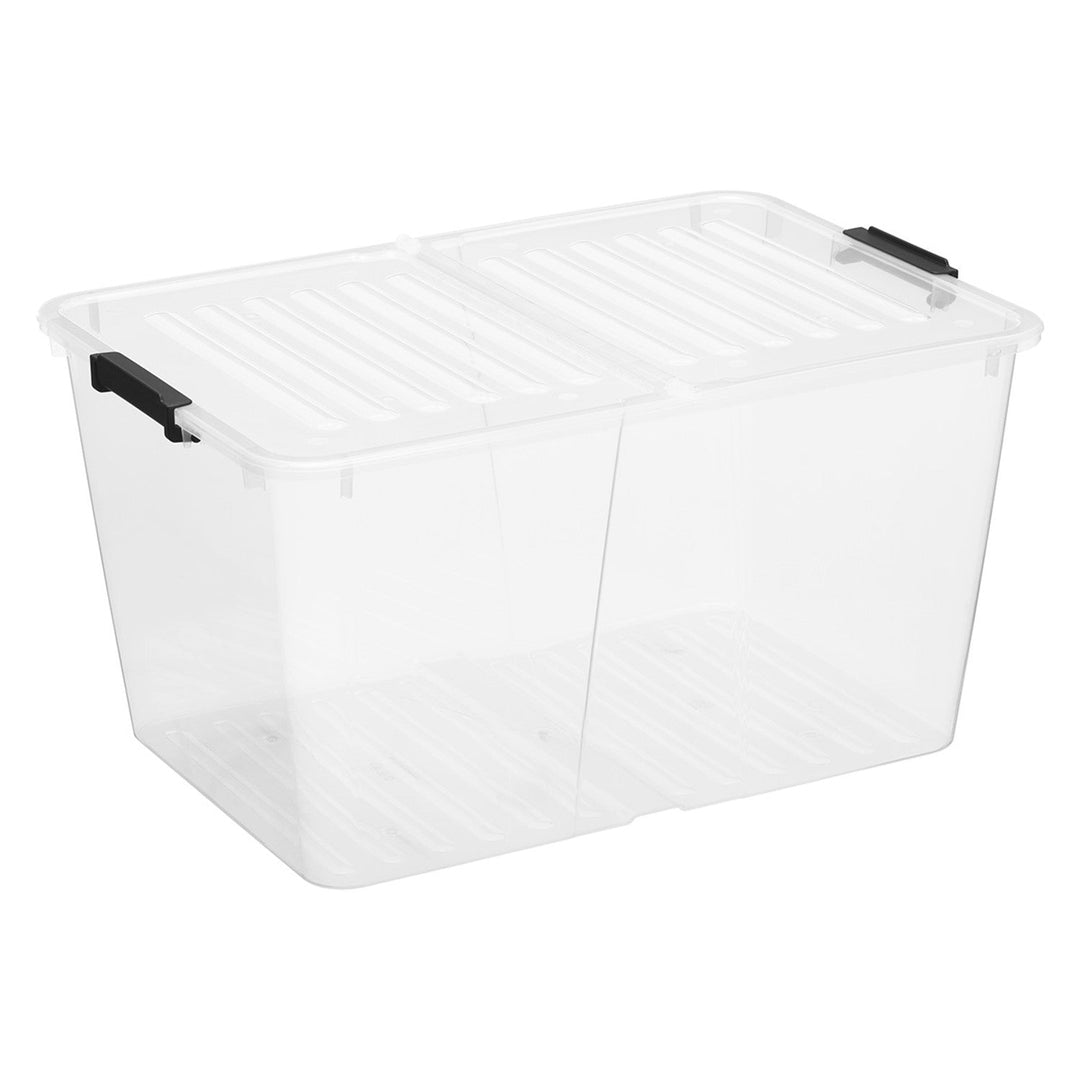 Plast Team Home Box Flex 50L контейнер с двойна капак, сгъваем капак, предпазни клипсове, прозрачен, 23030800