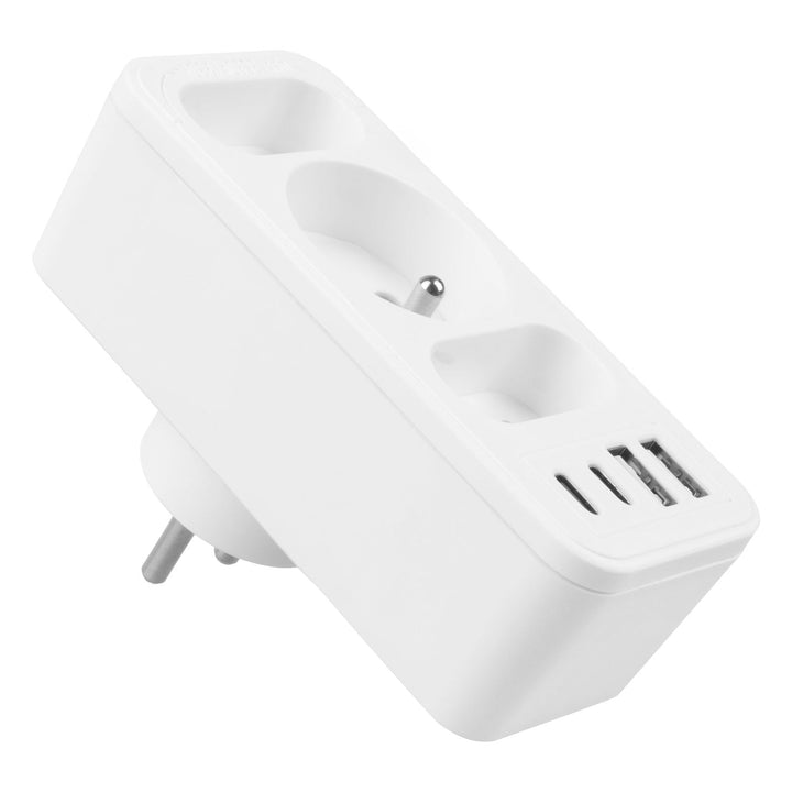 Маклин контакт x3 + 4xUSB, сплитер с 3 контакта, 2xUSB A, 2xUSB C PD 20W, 1x16A + 2x6A, MCE248 F/W, 2 броя