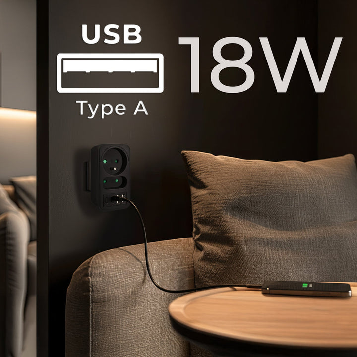 Маклин контакт x2 + 4xUSB, сплитер с 2 контакта, 2xUSB A, 2xUSB C PD 20W, 1x16A + 1x6A, MCE249 F/B, 2 броя