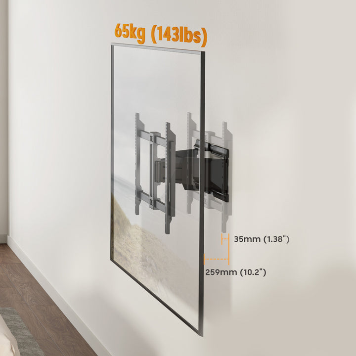 Стойка/закачалка за телевизор Maclean, макс. VESA 600x400, 37-90", макс. натоварване 65 кг, черна, MC-881 N