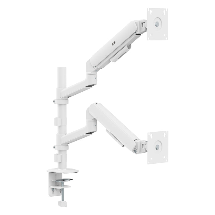 Стойка / закачалка за 2 монитора Ergo Office, газово амортисьорно устройство, 17"-32", 1-10 кг, бял мат, ER-692 W