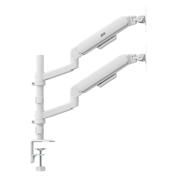 Стойка / закачалка за 2 монитора Ergo Office, газово амортисьорно устройство, 17"-32", 1-10 кг, бял мат, ER-692 W
