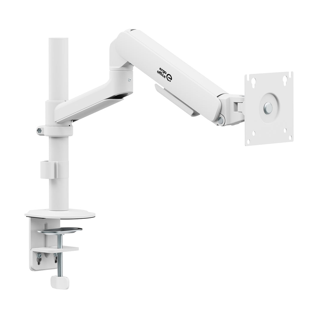 Стойка/закачалка за монитор Ergo Office, с газова пружина, 17"-32", 1-10 кг, матово бяло, макс. VESA 100x100, ER-691 W