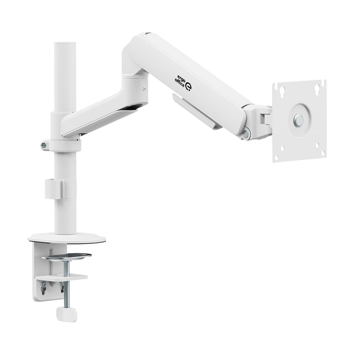 Стойка/закачалка за монитор Ergo Office, с газова пружина, 17"-32", 1-10 кг, матово бяло, макс. VESA 100x100, ER-691 W