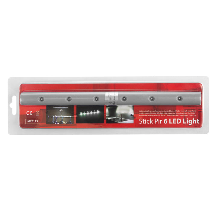 Maclean 6LED кухненска лампа за монтаж под шкаф, продълговата, с датчик за движение, 5xAAA, MCE123 + 5x Varta Industrial AAA алкални батерии
