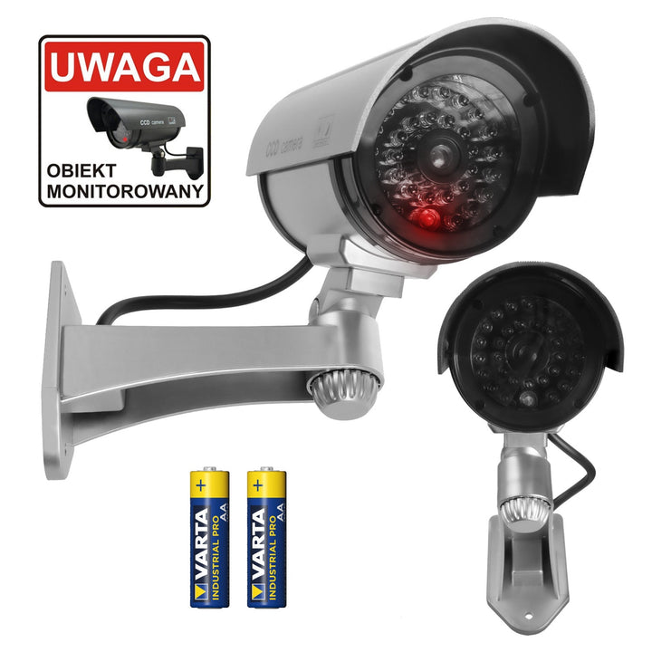 Фалшива камера с мигащ LED IR1100 S IR за външна употреба + 2x AA Varta Industrial батерии