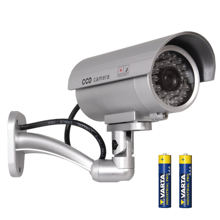 IR9000 S IR LED фалшива камера, сребриста + 2x AAA Varta Industrial батерии