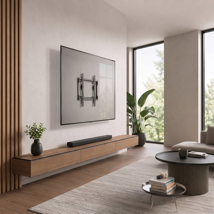 Стойка / закачалка за телевизор Maclean, макс. VESA 200x200, 13-43", до 45 кг, черна, регулиране на наклона 0°~-8°, MC-186