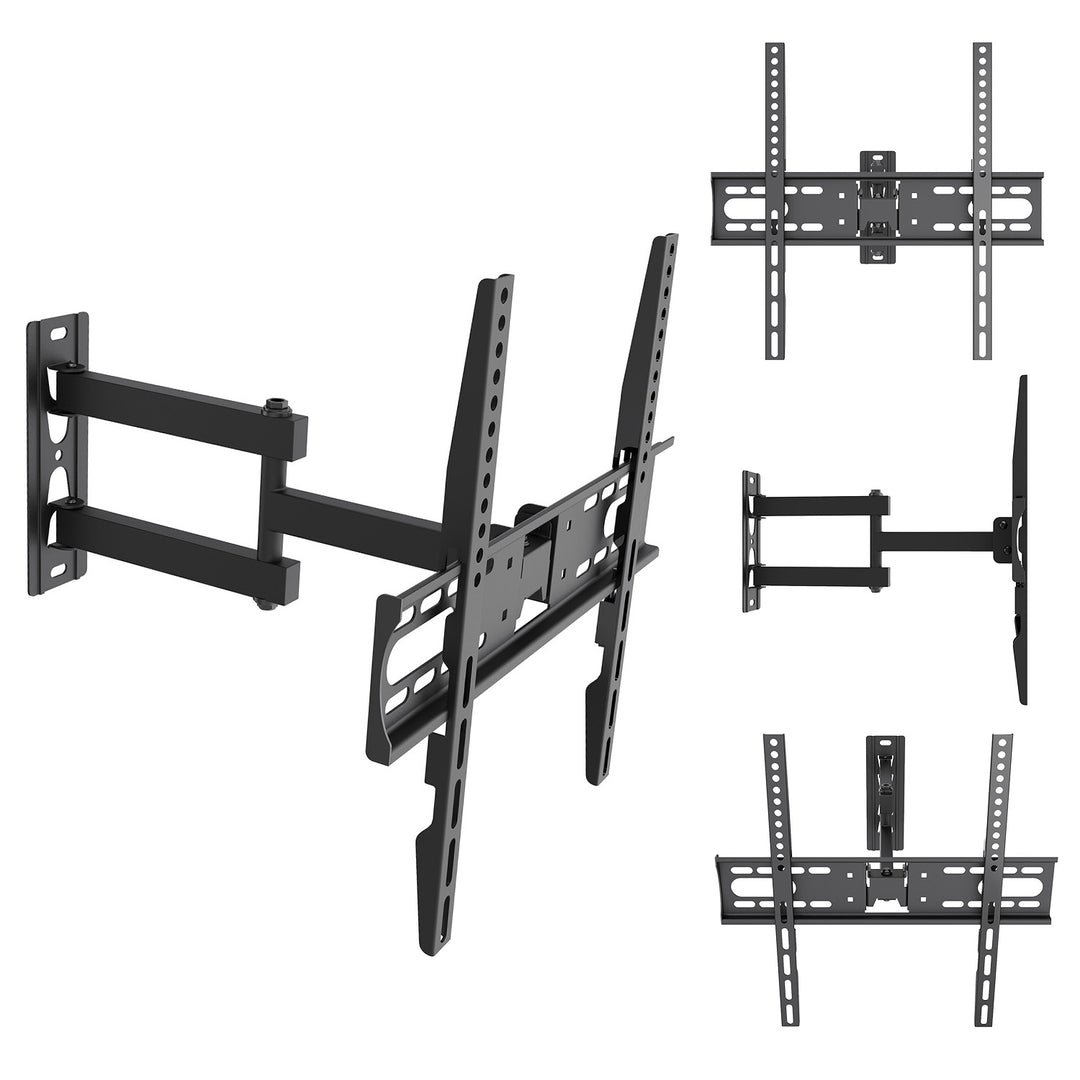 Стойка / закачалка за телевизор Maclean, макс. VESA 400x400, 32-55", до 30 кг, черна, регулиране на наклона +2°~-10° и завъртане +90°~-90°, MC-191