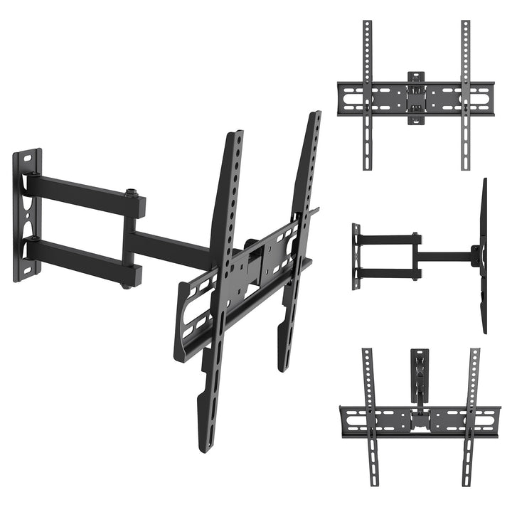 Стойка / закачалка за телевизор Maclean, макс. VESA 400x400, 32-55", до 30 кг, черна, регулиране на наклона +2°~-10° и завъртане +90°~-90°, MC-191
