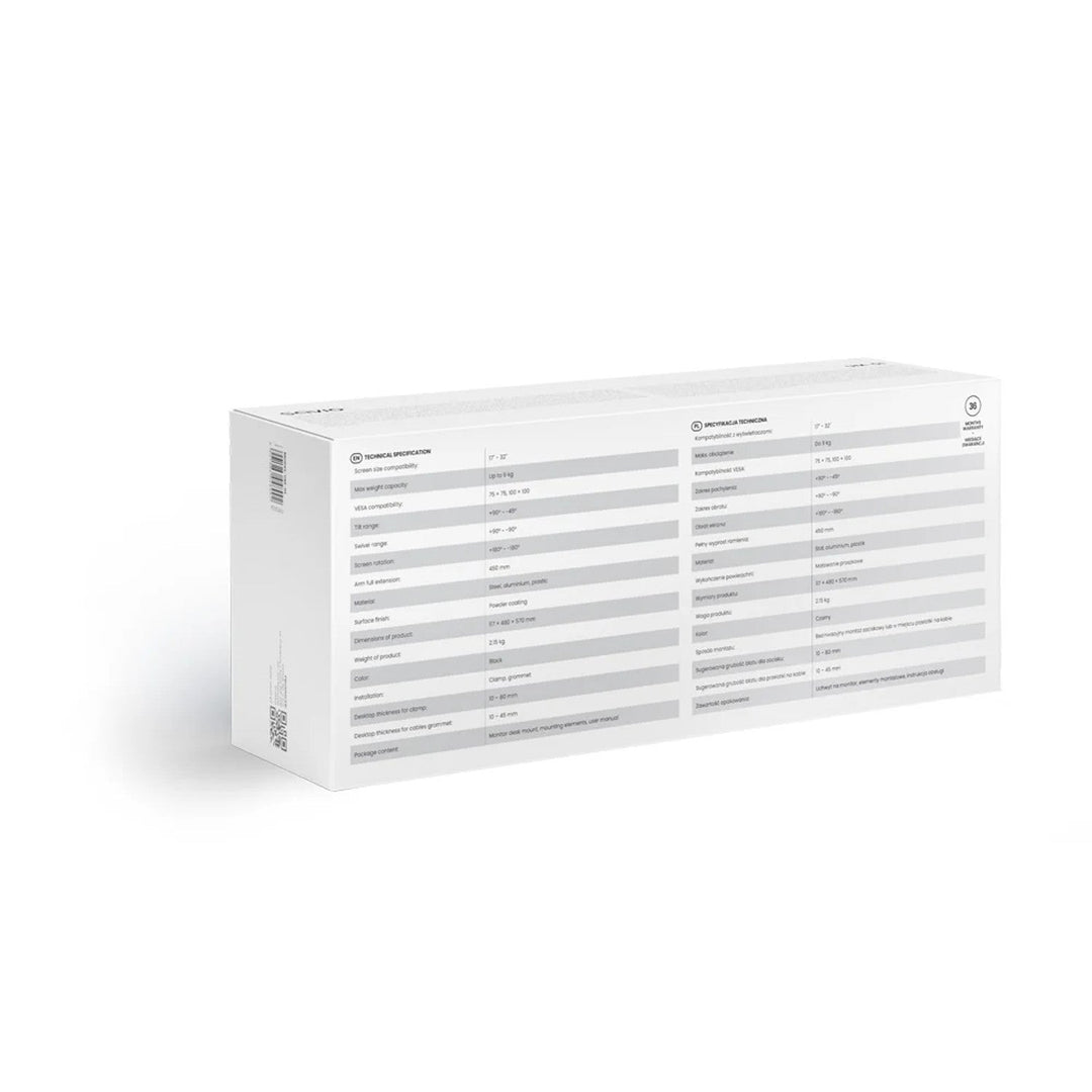 SAVIO монтаж за бюро за монитори 17-32", 2-9 кг, газова пружина, UM-01
