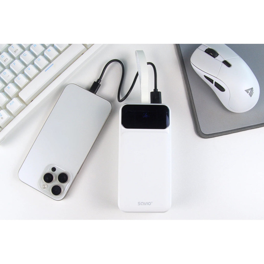 Powerbank SAVIO, 2 USB порта, 1 USB-C порт, Quick Charge, Power Delivery, SAVBA-11