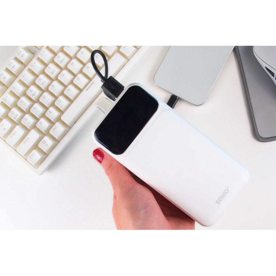 Powerbank SAVIO, 2 USB порта, 1 USB-C порт, Quick Charge, Power Delivery, SAVBA-11