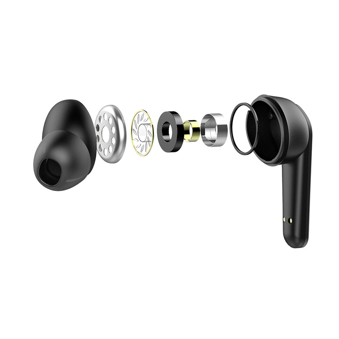 Безжични слушалки Savio, Bluetooth 5.3, ENC, USB-C, черни, SAVSLTWS-11