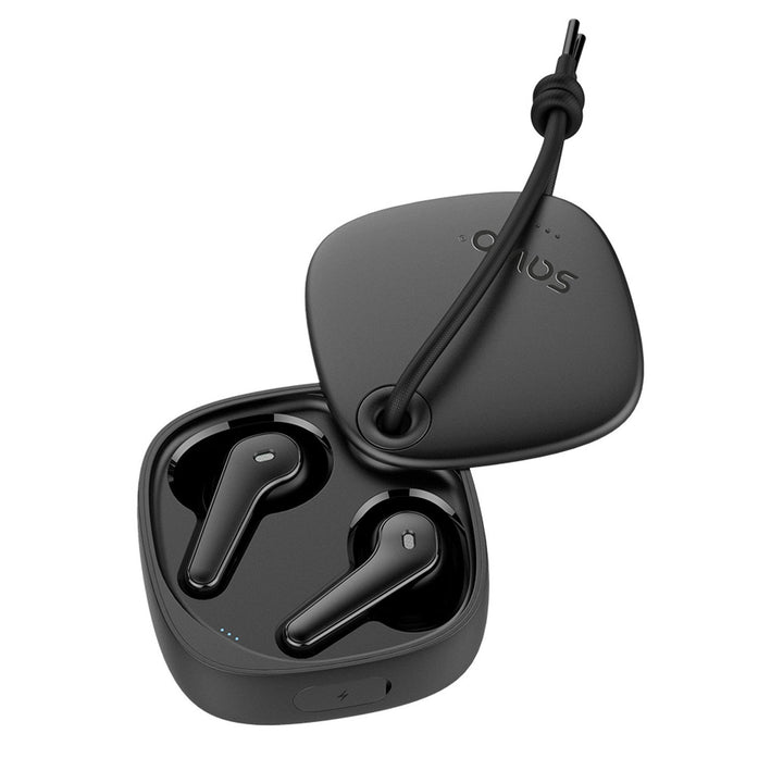 Безжични слушалки Savio, Bluetooth 5.3, ENC, USB-C, черни, SAVSLTWS-11