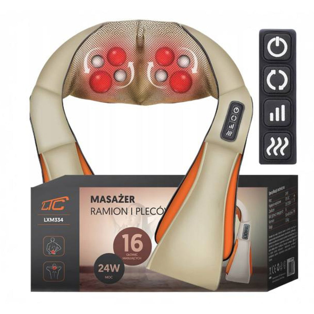 LTC Shiatsu 6D масажор за ръце, 3 скорости, 5V, 24W, функция за загряване, LED подсветка, неплъзгащи се ремъци