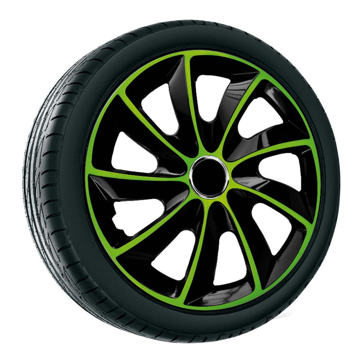 Универсална капачка за джанта 16'' NRM Stig Extra черна и зелена 1 брой