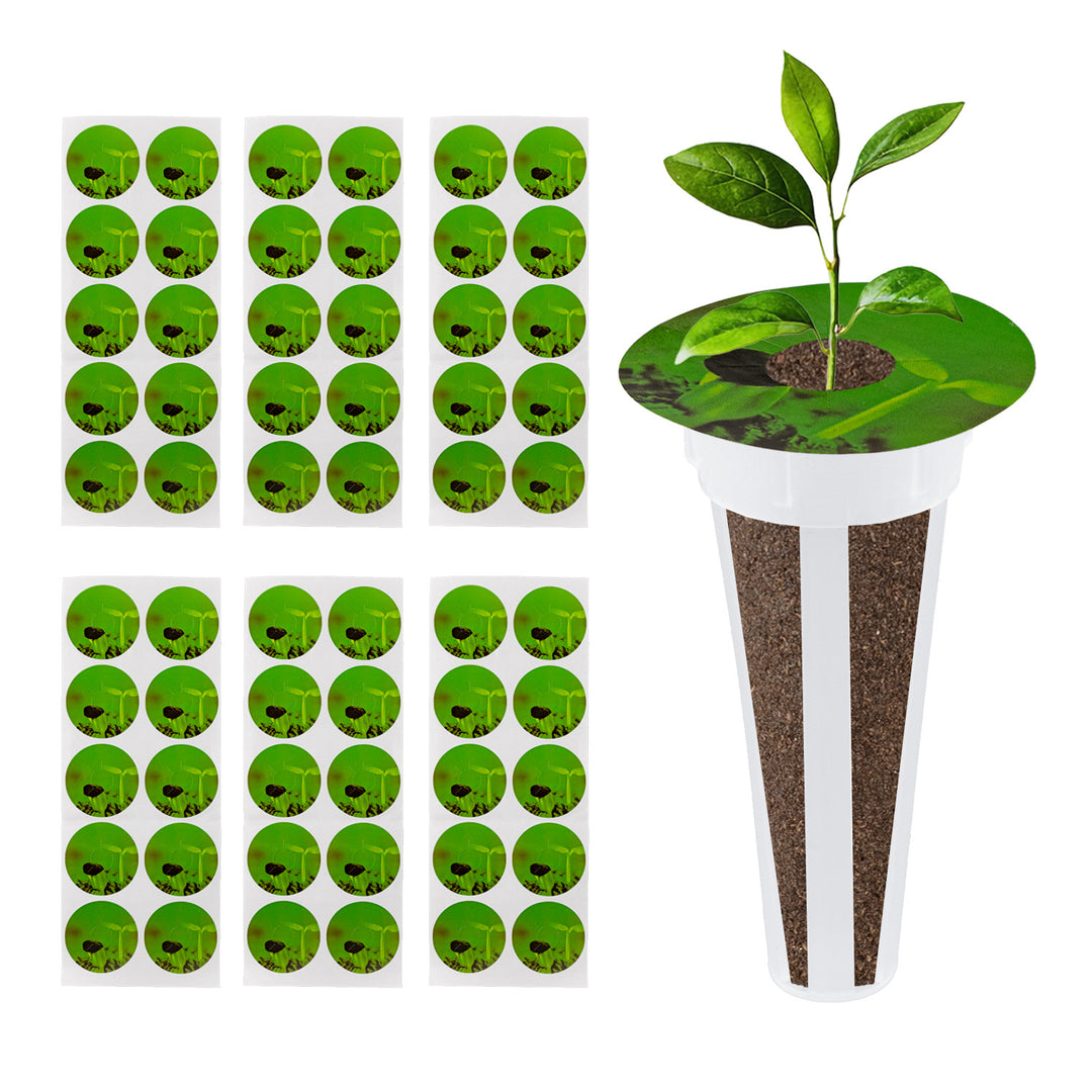 Комплект аксесоари за отглеждане на растения на закрито GreenBlue, гъбички за семена x60, куполчета x20, контейнери x20 и стикери x60, GB133 AS