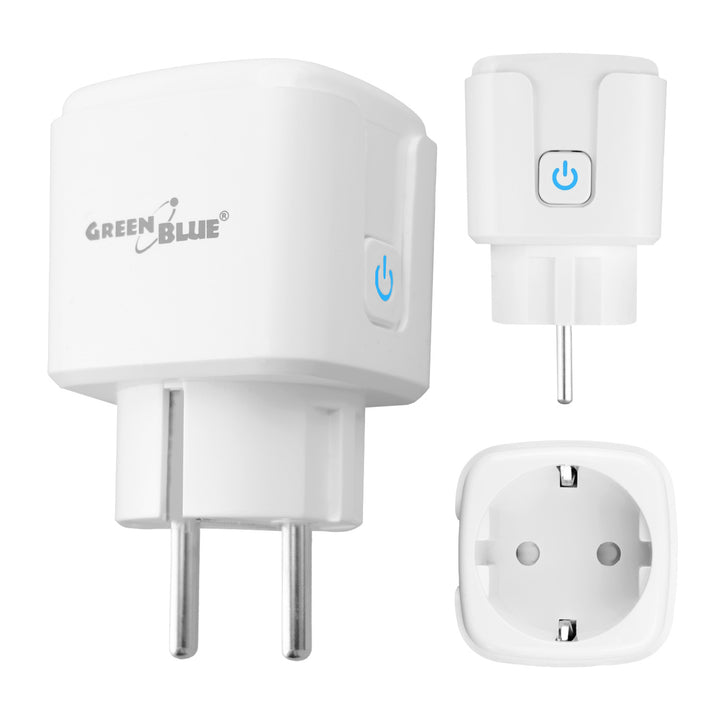 Дистанционно управляема WiFi контактна кутия GreenBlue, Android/iOS/Alexa/Google Home, таймер, ватметър, макс. 16 A/3840 W, GB735 W