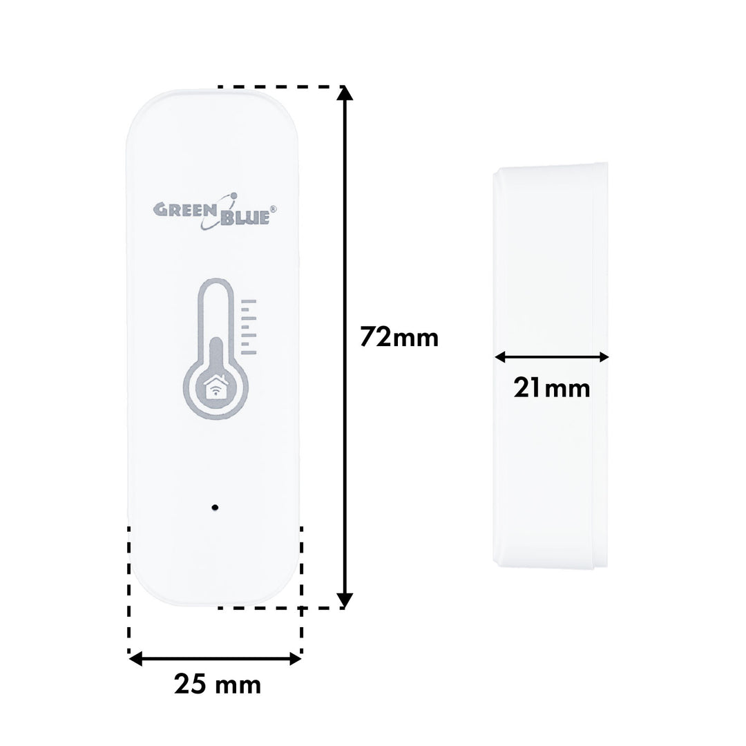 WiFi сензор за температура и влажност GreenBlue, Android/iOS/Alexa/Google Home, 3,0 V DC, LR03x2, GB737